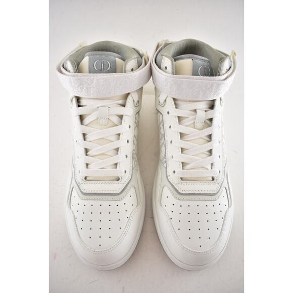 Dior Mens B27 Uptown White Grey Leather Oblique High Top Trainer Sneakers 44 11 - Picture 6 of 12